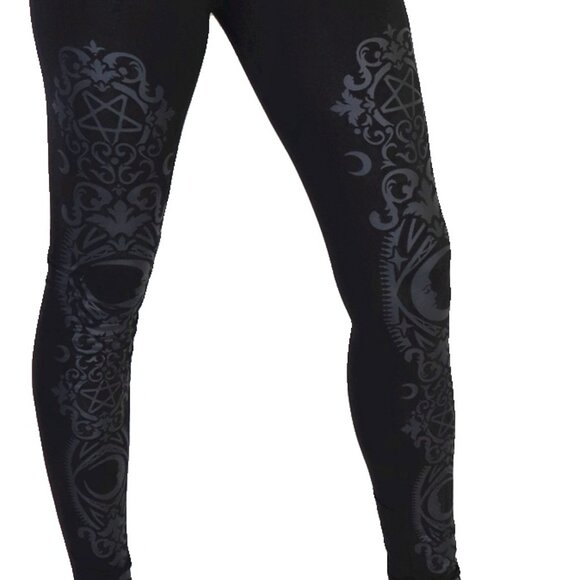 Restyle Gothic Sexy high quality Black Baroque Printed leggings - Picture 3 of 3